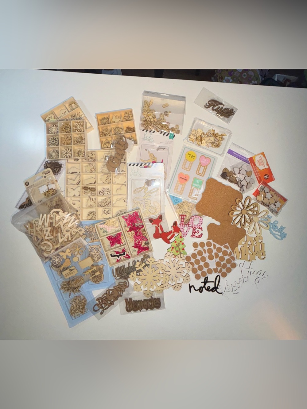 Assorted Wood & Cork Craft Embellishments